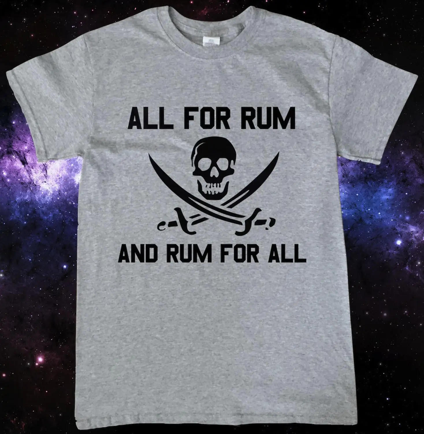 All For Rum Pirate Drinking T shirt Top Quality Cotton Casual Men T