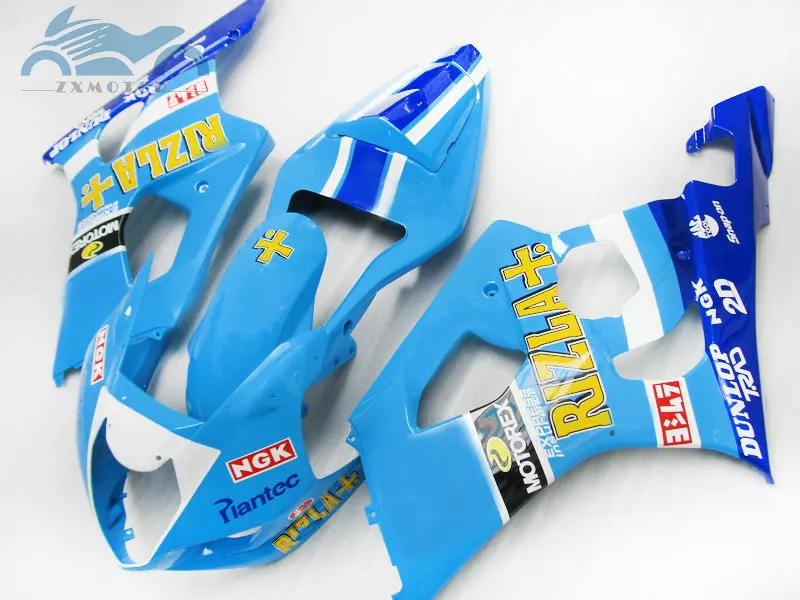 Пользовательские ABS комплект обтекателей для Suzuki K3 K4 GSXR1000 03 04 спортивный мотоцикл обтекатели комплект GSXR 1000 2003 2004 Голубой rizla+ AT27