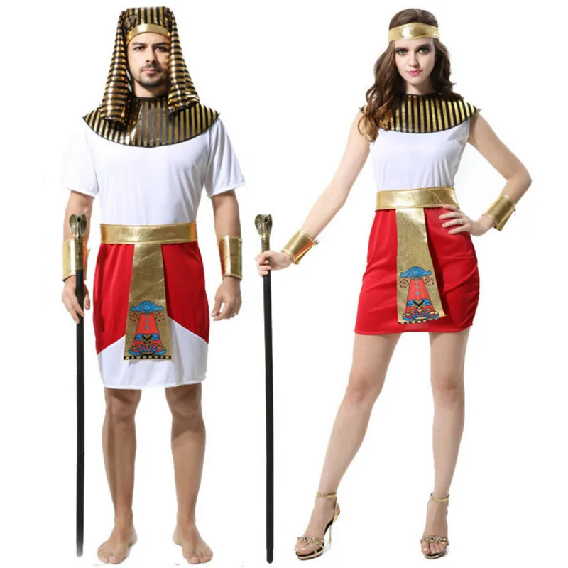 

2018 Adult couples costumes Egypt Egyptian Pharaoh clothing Cleopatra Cospaly clothes Egypt Queen Halloween costumes for Couple