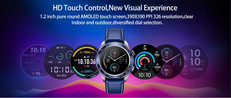 Huawei Honor Magic Watch 5ATM водонепроницаемый трекер сердечного ритма трекер сна напоминание Сообщения NFC gps спортивные умные часы 1,2 дюймов