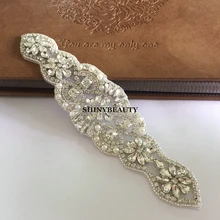 Shidianyi 10 шт горный хрусталь и жемчуг бисером Свадебная аппликация с лентой на голову аппликация мотивы со стразами идеально сочетаются с нарядным Wedding-RA113-Y9514