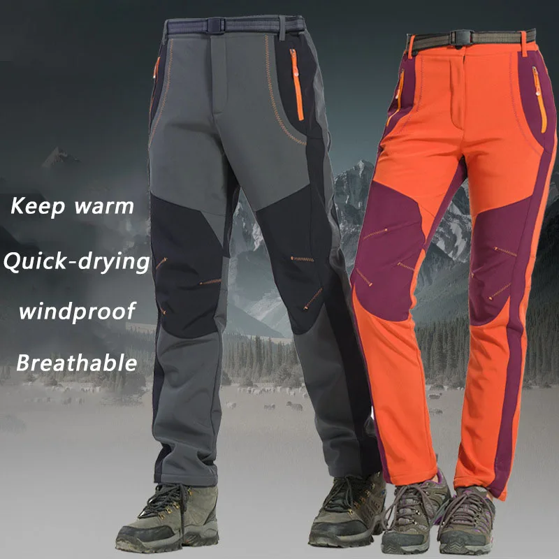 Acampar al aire libre senderismo pantalones de lana de invierno impermeable de wicking de la humedad Trekking hombres mujeres escalada de esquí de montaña de pesca Pantalones Acampar al aire libre senderismo pantalones de lana de invierno impermeable de wicking de la humedad Trekking hombres mujeres escalada de esquí de montaña de pesca Pantalones
