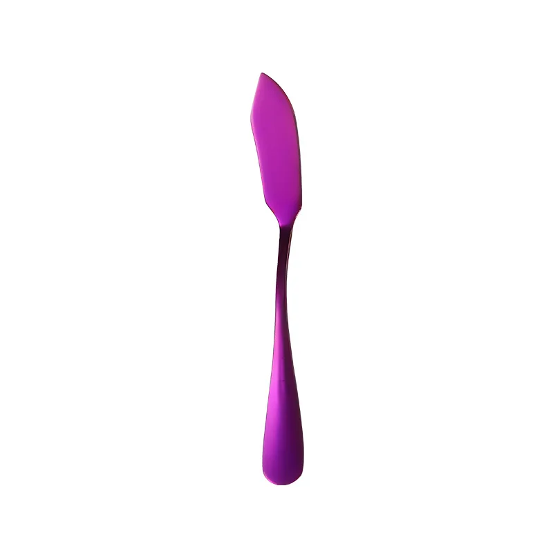 KHGDNOR нож из нержавеющей стали для масла, красочное сырное десертное варенье, нож для крема, западные столовые приборы, инструменты для завтрака - Цвет: purple