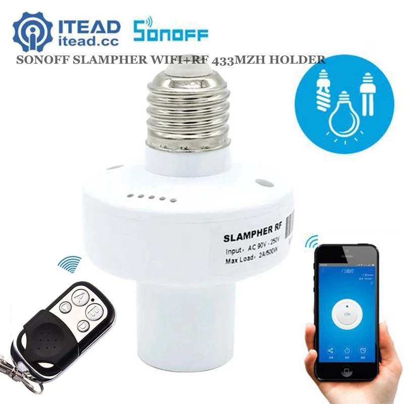 

Sonoff Slampher E27 Light holder Universal Wifi Slampher RF 433mhz Wireless Remote Control Bulb Holder For Smart Home On Mobile