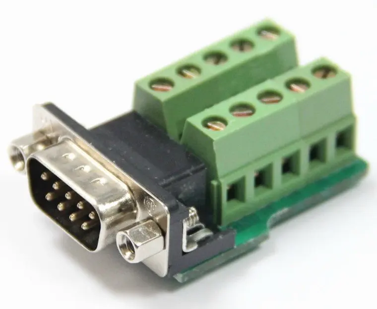 DB9 male head with screws turned terminals, DB9 male head turn terminal