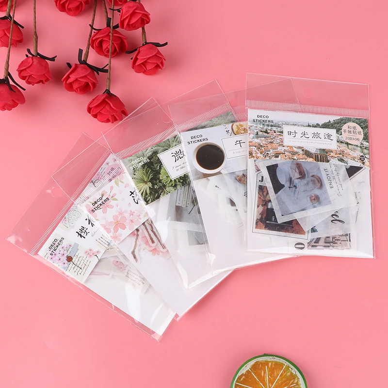 40pcs/pack Scrapbook Stickers Decoration DIY Album Diary Planner Stationery Sticker Journal Stickers School Supplies