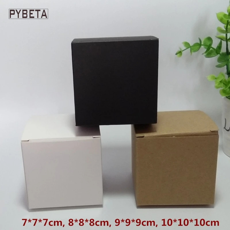 50pcs/lot- Blank White Black Kraft Paper Box Facial cream Jewelry Gift Sample valve tubes Packaging Boxes