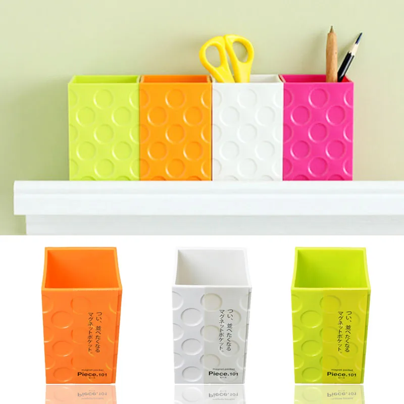 

1Pc PP Square Fridge Magnet Storage Organizer Rack Convenient Economic Wall Mounted Type Kitchen Hanging Magnetic Storage Box