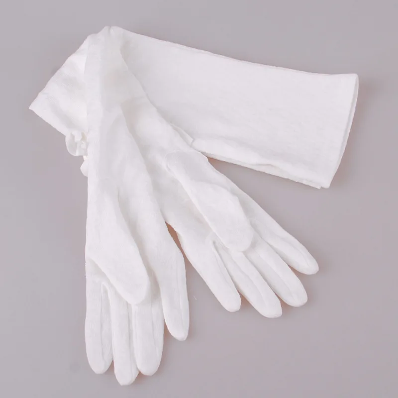 Летние солнцезащитные перчатки для женщин Opera 60 см длинные Opera рукав хлопок кружева перчатки с защитой от УФ скольжение устойчивые перчатки для вождения полный палец - Цвет: White
