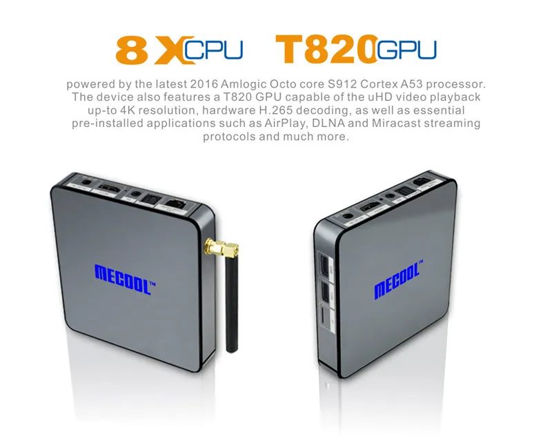 5 шт. mecool bb2 Amlogic S912 ТВ коробка 2g16g 64 бита Octa core Android 6.0 Bluetooth4.0 2.4 г /5 Wi Fi оты|amlogic s912 tv