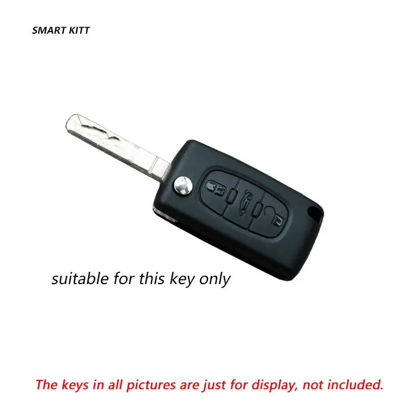 Чехол для автомобильного ключа из натуральной кожи peugeot 3 кнопки RCZ 207 cc 607 407 408 Coupe