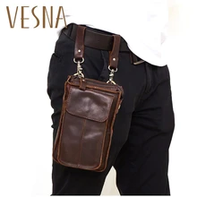 Горячая новинка Crazy Horse кожа ретро-одежда пояс поясная сумка маленький мобильный телефон карманы модная повседневная спортивная кожаная мужская сумка