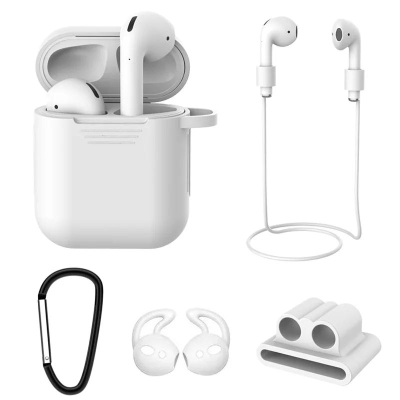 

Top quality Soft Silicone Case For Airpods For Air Pods Shockproof Earphone Protective Cover Waterproof for iphone 7 8