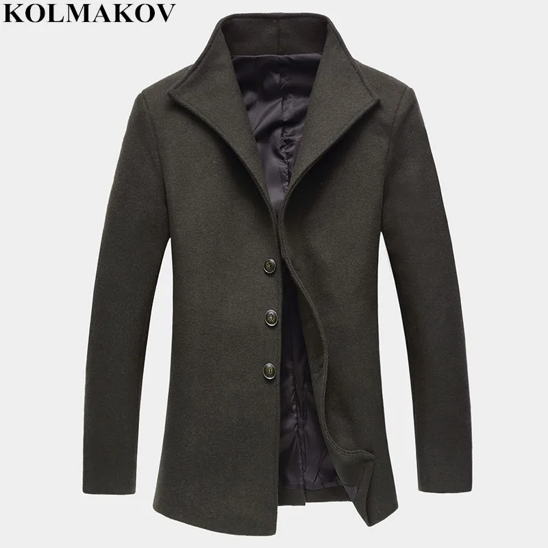 KOLMAKOV 2018 New Mens Woolen Coats Winter Business Casual Men's Windbreakers Oversized M-4XL,5XL Wool Fabric Outwear Men Slim KOLMAKOV 2018 New Mens Woolen Coats Winter Business Casual Men's Windbreakers Oversized M-4XL,5XL Wool Fabric Outwear Men Slim