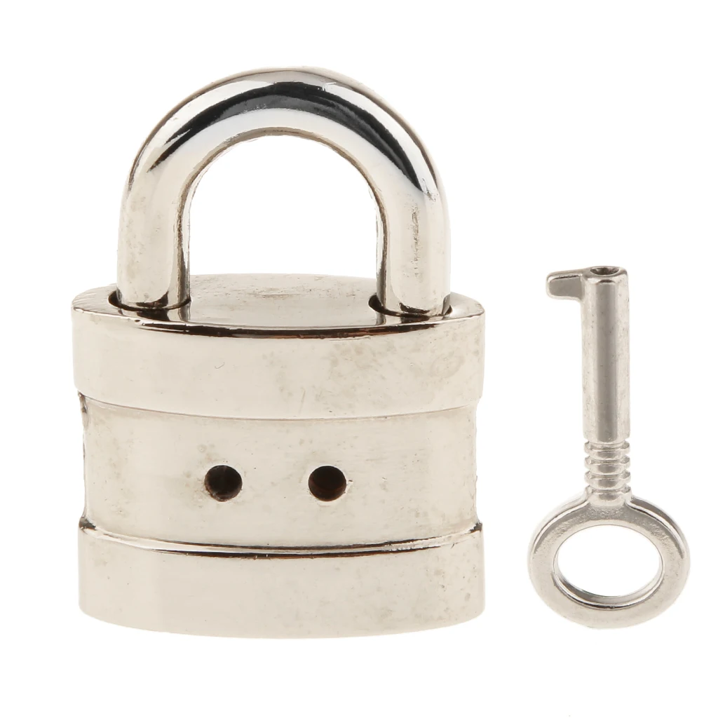Classical Square Padlock with Key Travel Locker Closet Lock Set - Silver S