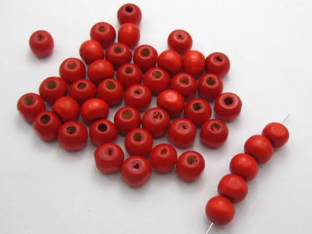 500 красных 8 мм круглых деревянных бусин ~ бусин|bead bails|bead bearbeaded wristlet |