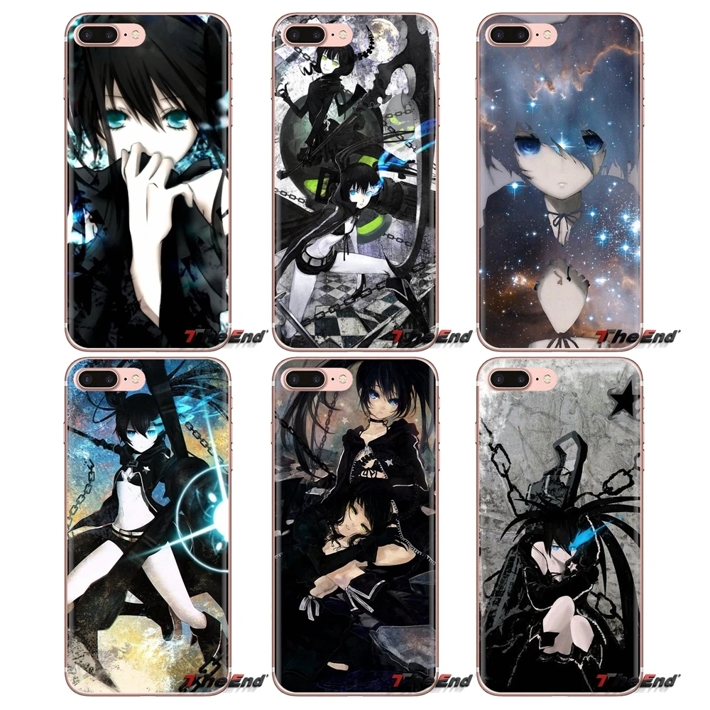 Прозрачный чехол из ТПУ для iPod Touch Apple iPhone 4 4S 5 5S SE 5C 6 6S 7 8 X XR XS Plus MAX Black Rock Shooter Hatsune Miku