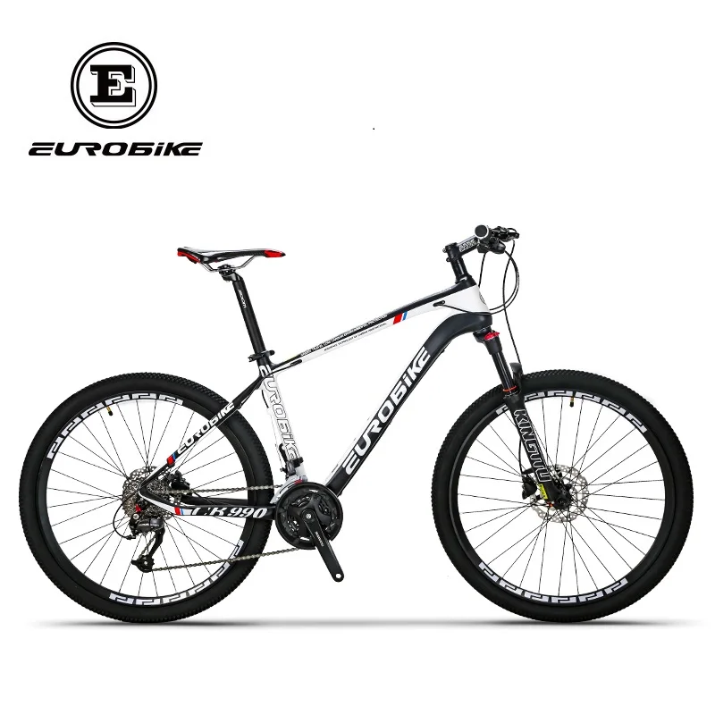 Flash Deal EUROBIKE 26 Inches Carbon Fiber Mountain Bikes Dual Hydraulic Disc Brake Shock Fork 1