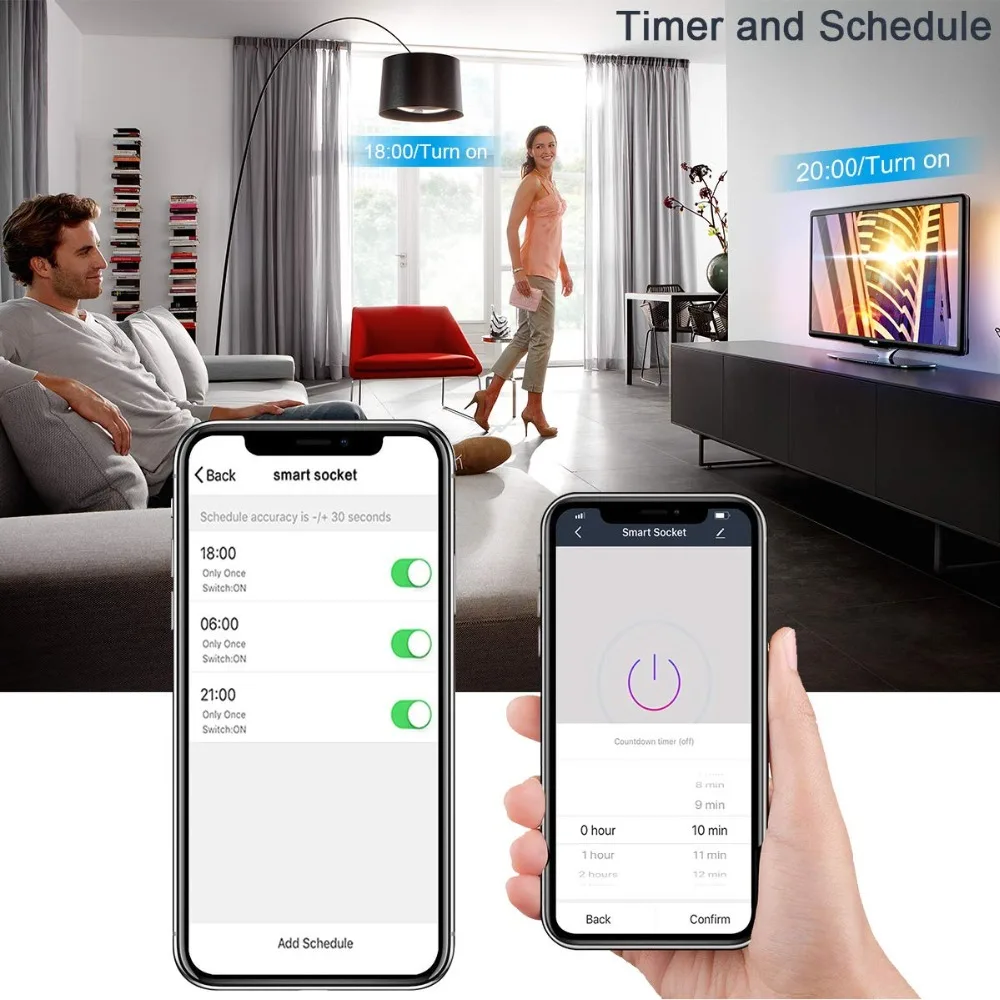 Умная розетка Smart life умная с Wi Fi вилкой Стандарта Великобритании таймером для
