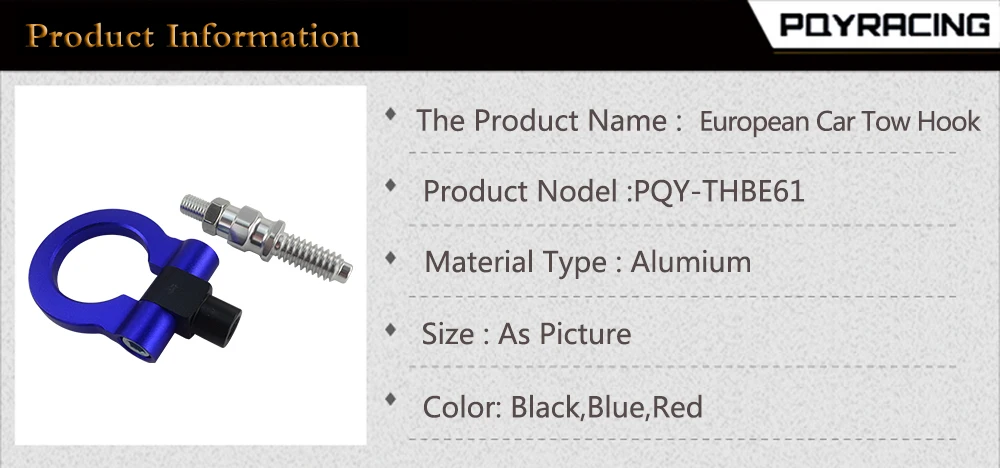 PQY-новая гоночная Заготовка алюминиевый буксировочный крюк передний задний для BMW Европейский автомобильный прицеп PQY-THBE61