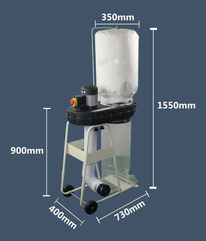 220 В деревообрабатывающий пылесос, промышленное оборудование для сбора пыли, настольный мобильный электрический маленький мешок для удаления пыли