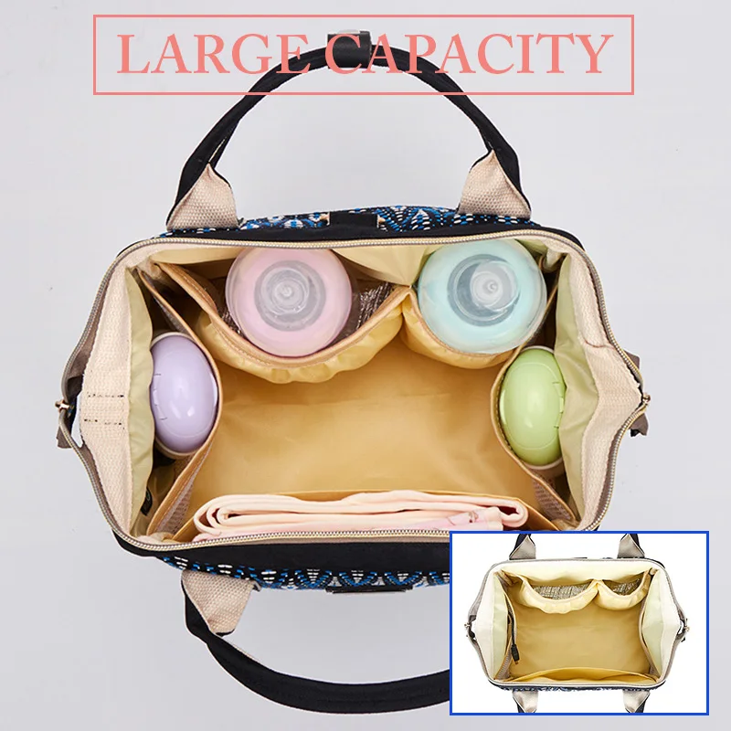 Baby Diaper Bag For Mother Feather Print Fashion Mummy Maternity Backpack With USB Nappy Changing Bags Nursing Tote Bag Mini Bag (21)