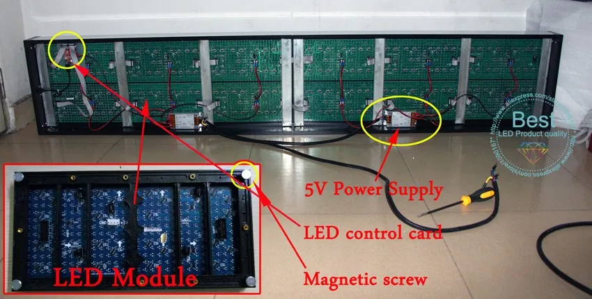 2 комплекта/упаковка, gicl-3590f2-960 мм x 320 мм P10 одного и двойной цвет, p5-p10 полноцветный светодиодный знаки алюминиевая рама