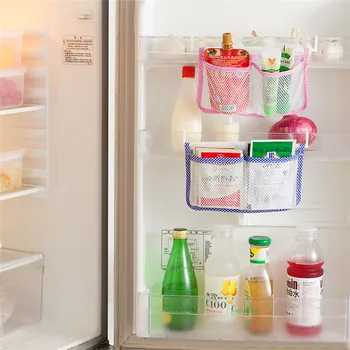 

New kitchen refrigerator hanging storage bag food organizer fridge mesh kitchen organizers kitchen Accessories