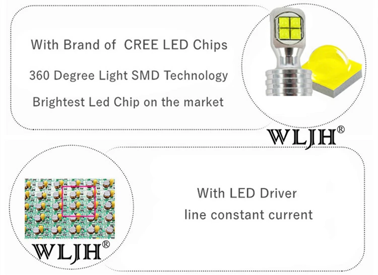 WLJH 2x супер яркий 6000 К ксенон белый 1000lm C'REE Led 881 H27 лампы авто дальнего света светильник Автомобильные светодиодные лампы для противотуманных фар DRL лампы 12 v-24 v