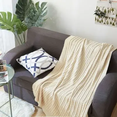 Knitted Berber Fleece Throw Couch Lounge Sofa Blanket Winter Autumn 120x180cm 