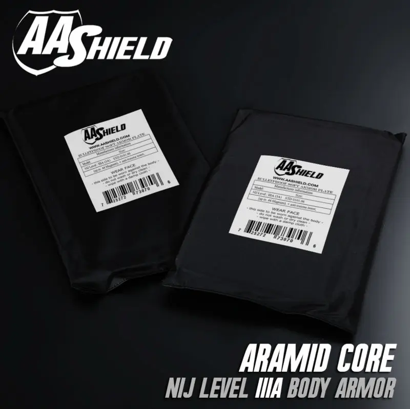 AA Shield Bullet Proof Soft Panel Body Armor Inserts Plate Aramid Core NIJ Self Defense Supply Lvl IIIA 3A 8X10 Pair AA Shield Bullet Proof Soft Panel Body Armor Inserts Plate Aramid Core NIJ Self Defense Supply Lvl IIIA 3A 8X10 Pair