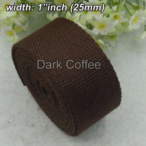 Wholesale 1&quotinch Width 25mm Good Quality Thick Cotton Webbing straps belt for bag clothing strap webbing Belt 3 yard/Lot | Багаж и