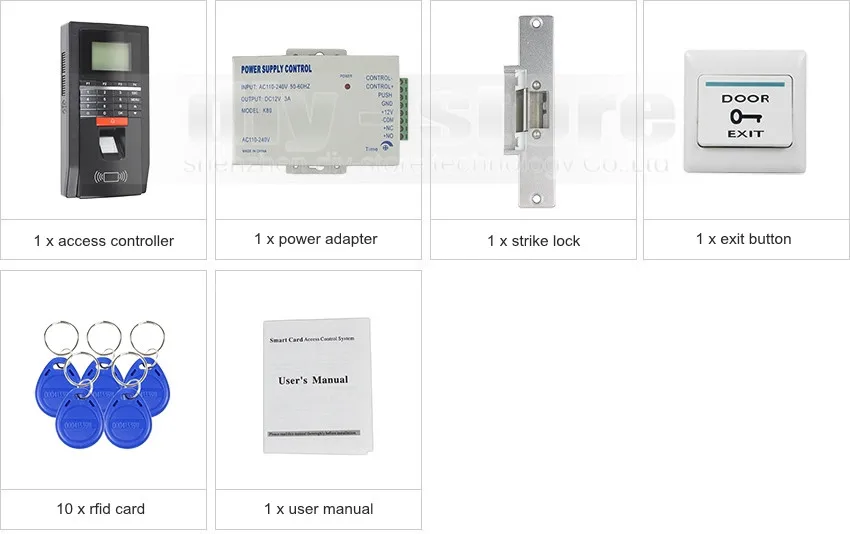 DIYSECUR отпечатков пальцев Id Card 125 кГц RFID считыватель Пароль Клавиатура система контроля допуска к двери комплект Strike Lock для офиса/дома