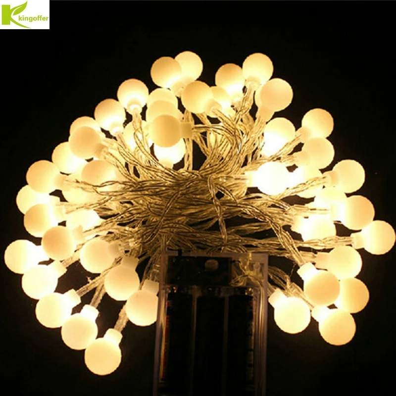 

9 Colors Ball Battery Led String Lights 2M/3M/4M/5M/10M/20M 30/40/50/80/160led Christmas Holiday Wedding Party Fairy Decor Lamp