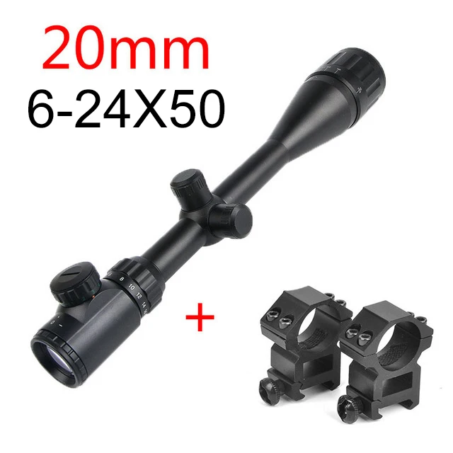 B BESTSIGHT 3-9X40 6-24X50 Riflescopes охотничий прицел с зеленым красным подсветкой страйкбольная оптика Riflescope охотничий прицел - Цвет: 6-24X50    20MM