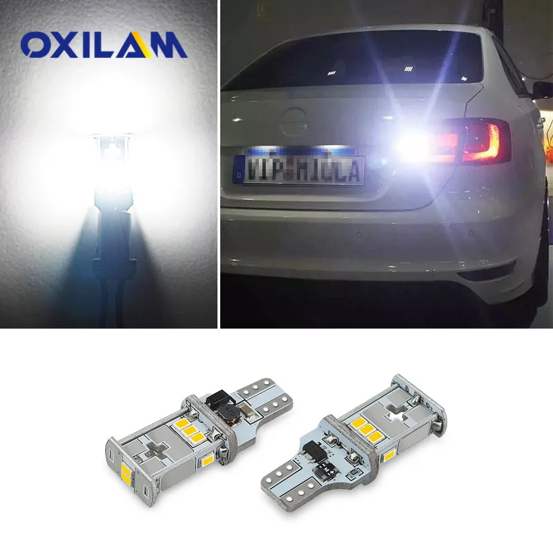 OXILAM Canbus T15 W16W 912 921 светодиодный супер яркий задний фонарь белого цвета для Volkswagen VW