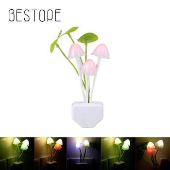 

EU/US Plug Lotus leaf LED Night Light Novelty Light Mushroom Sensor Night Lamp Romantic Baby Bedroom Foyer Home Decoration