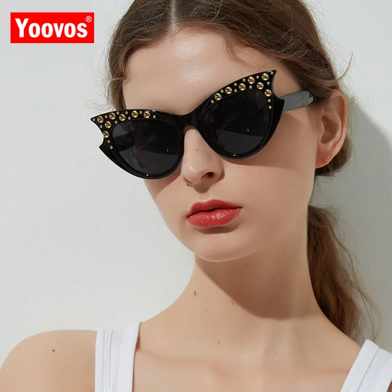 

Yoovos 2019 Fashion Cat Eye Sunglasses Women Brand Designer Vintage Rivet Sun Glasses Luxury Retro Lunette De Soleil Femme