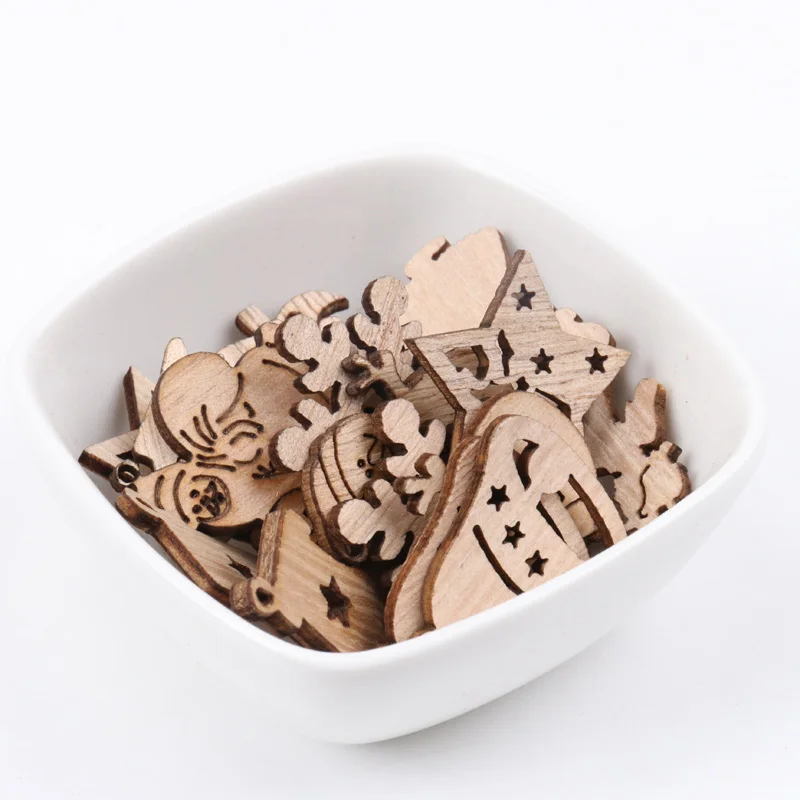 Description Picture 2 of itemWooden Christmas Series Pattern Scrapbooking Craft DIY Embellishment for Handmade Sewing Home Decoration 25-35mm 20pcs MZ175