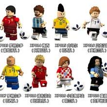 80 шт. Футбол команда Месси Ибрагимович Погба RonaldoBeckham Неймар JR Озил строительные блоки Детский подарок игрушки модель