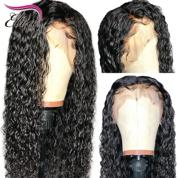 

Elva Hair 360 Lace Frontal Wigs Pre Plucked With Baby Hair Brazilian Human Hair Wigs Bleached Knots Curly Remy Hair Wig 10"-24"