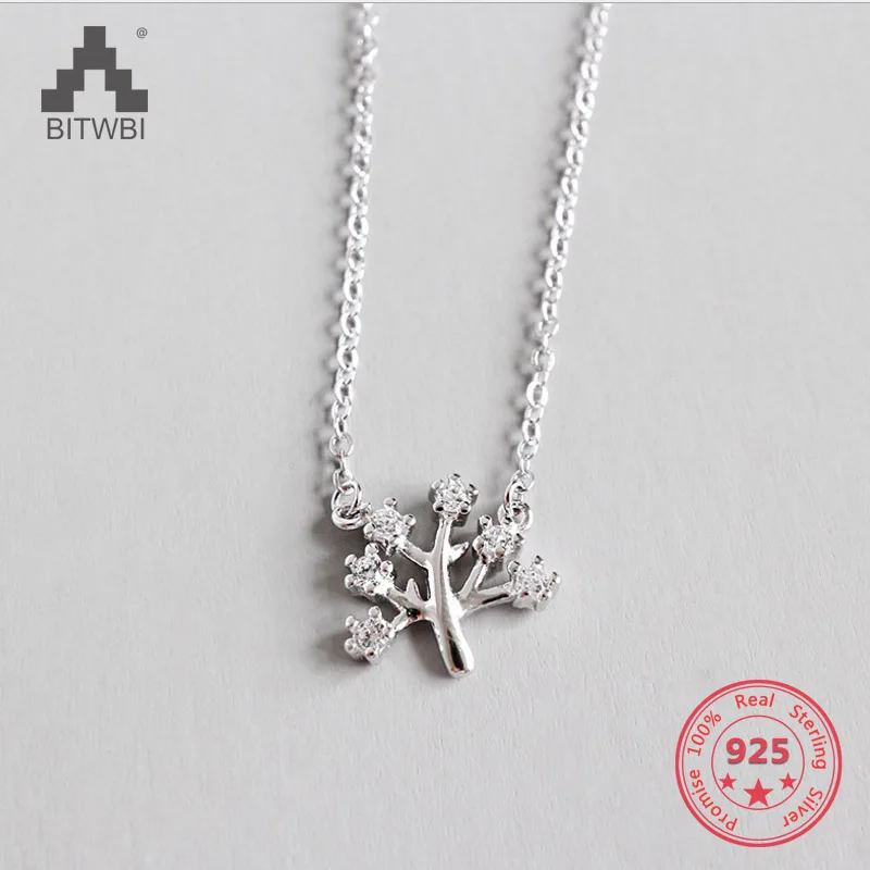 

100% S925 Sterling Silver Chain Necklaces Wishing Tree Pendants&Necklaces Jewelry Collar Colar