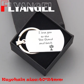

FLYANGEL New Style Key Holder Engraved Tree Keyring I Love You Key Chain Stainless Steel Jewelry For Lover Couples Gifts