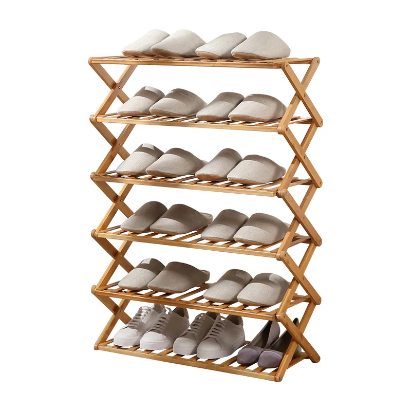

Shoe rack multi-storey simple household economic shelf accommodation rack without folding bamboo shoe cabinet at the door