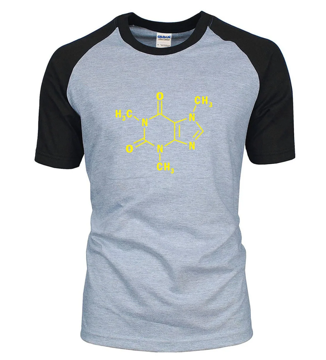 

Adult Sheldon The Big Bang Theory Caffeine Molecular Formula science t shirt 2019 summer cotton chemistry raglan men t-shirt