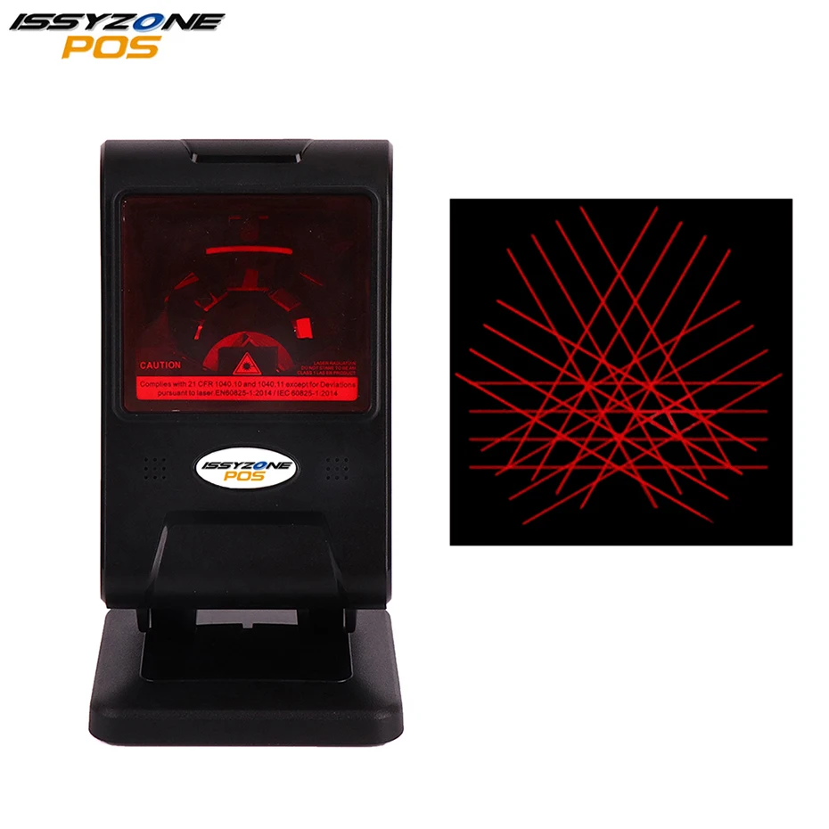 

ISSYZONEPOS 1D 20 Lines Omnidirectional Barcode Scanner USB Laser Barcode Scanner 1500 times/s Scanning IOBC032