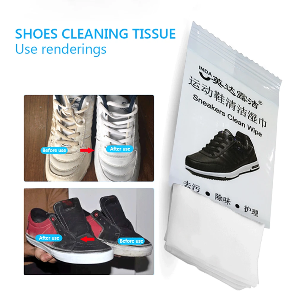 Demine Sport Shoes Cleaning Wrapped Wet Wipe Towel for Sneakers Running Shoe Cleaning Polishing Wipes Shoes Care Accessories