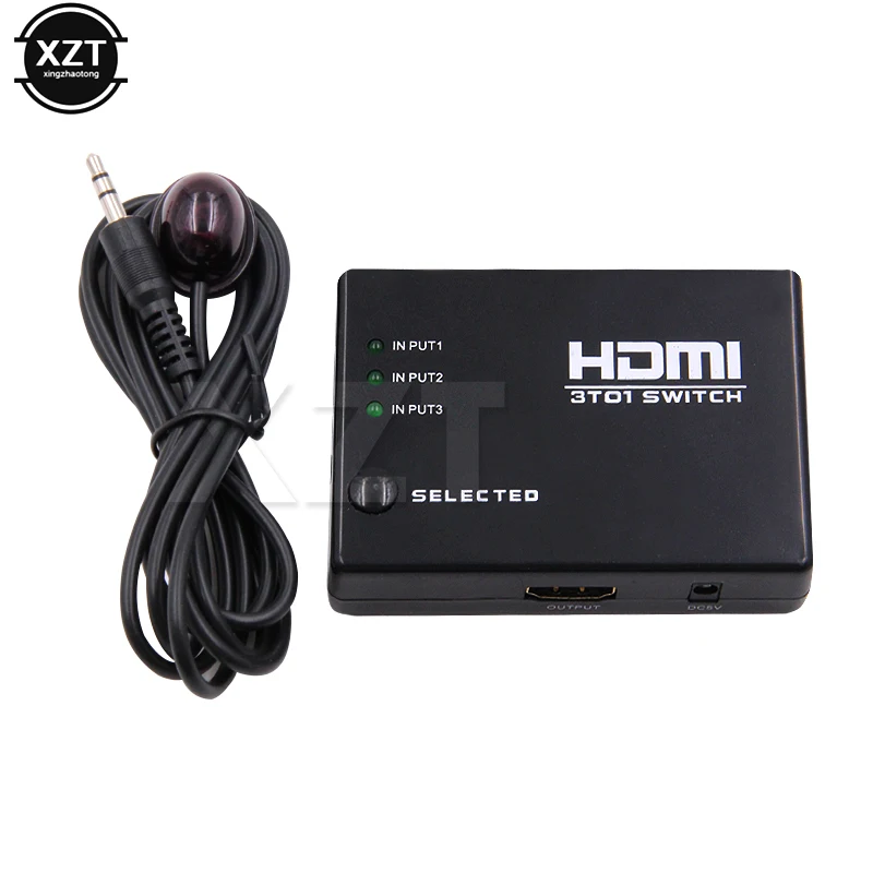 1 шт. HDMI концентратор 5 портов 1080P видео HDMI Коммутатор HDMI сплиттер с ИК-пультом для HDTV DVD PS3 горячая распродажа