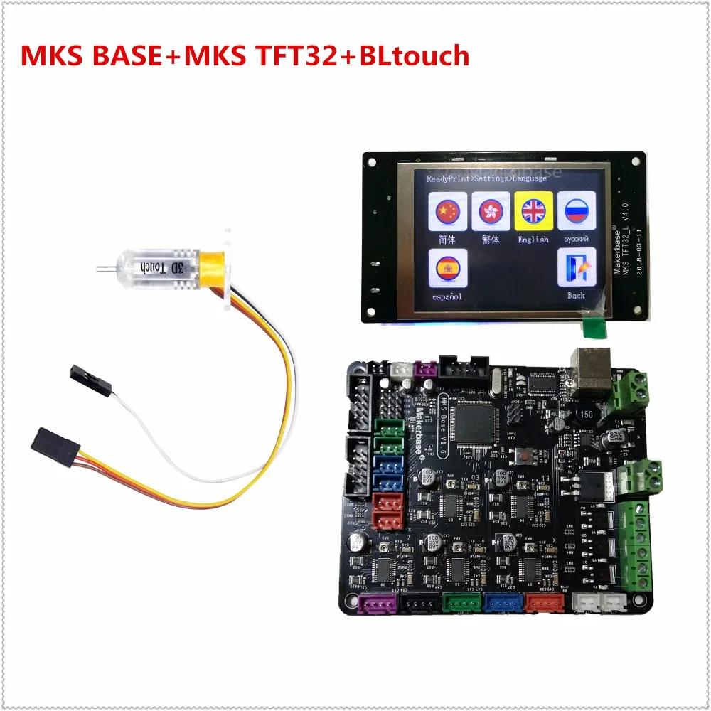 

makerbase MKS BASE v1.6 + MKS TFT32 touch screen + 3d touch bed leveling sensor all in one controller kit for 3d printer starter