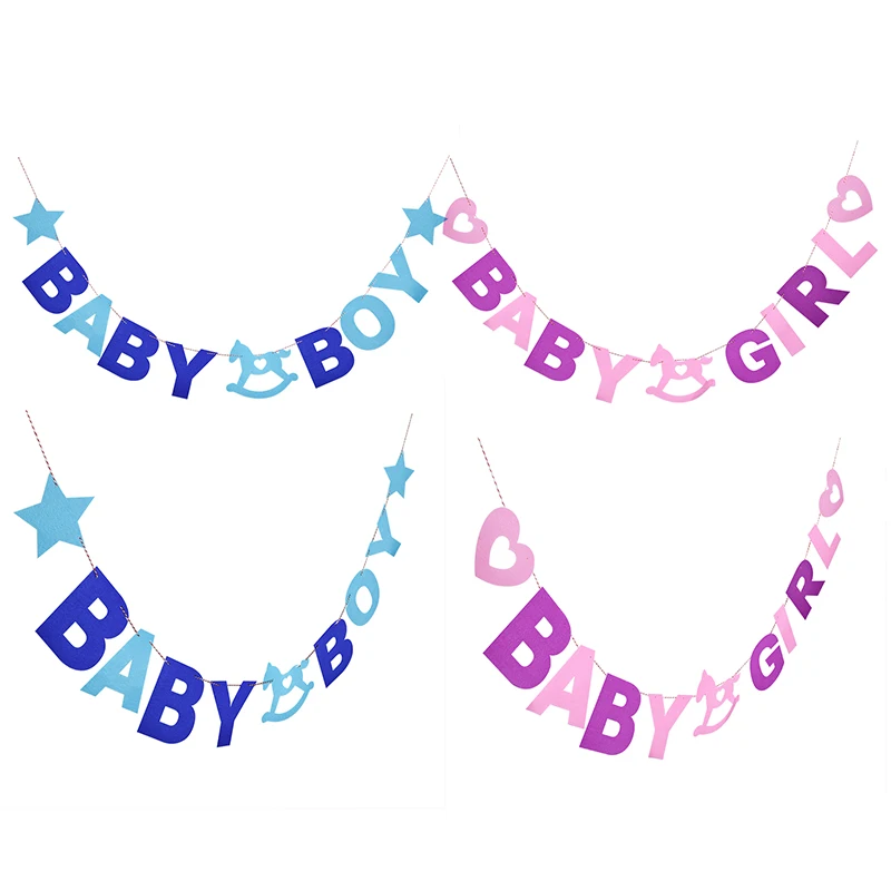 It's a boy/girl Baby Shower Banner Gender Reveal Non-woven fabric Garland Birthday Party Decorations